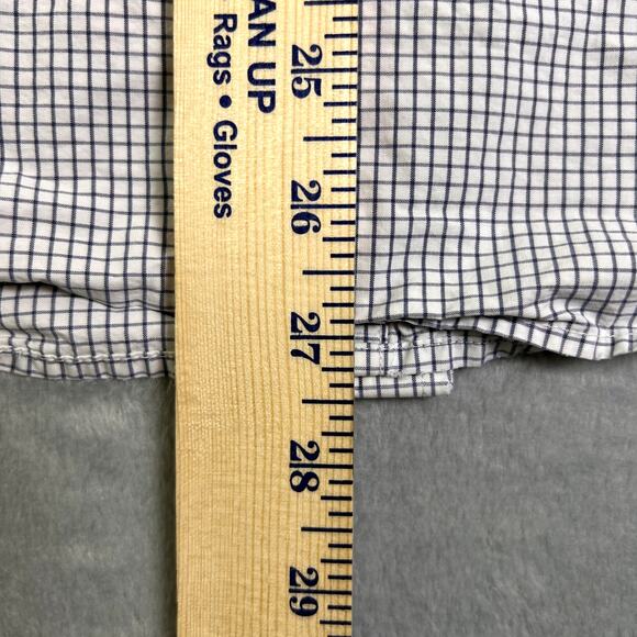 Vintage Y2K Abercrombie Fitch Muscle Button Up Shirt Men's S White Blue Plaid - Picture 8 of 8